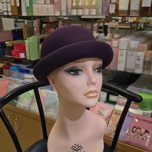 New Elegant Purple Wool Roll up Hat